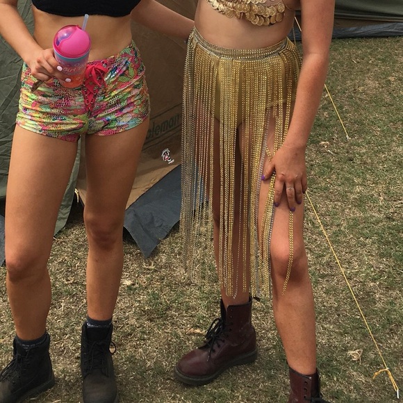 GOLD DISCO TASSEL SKIRT✨ - Picture 3 of 6